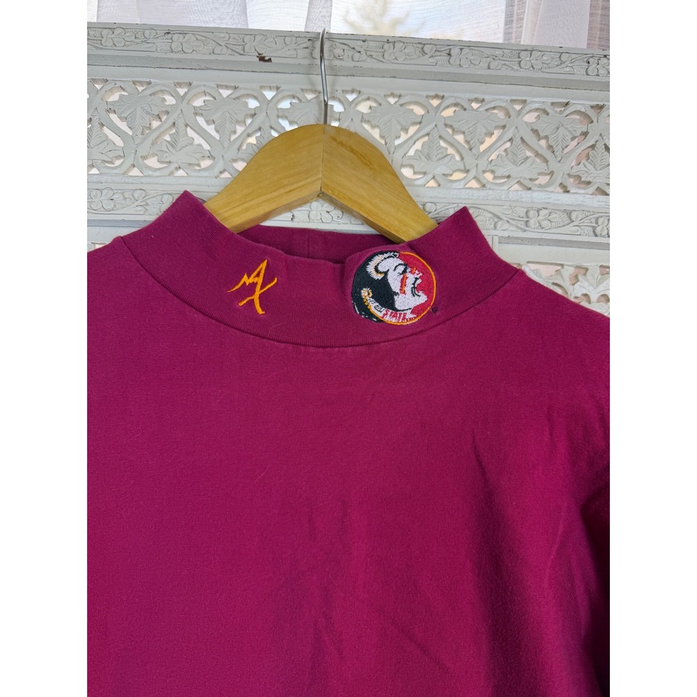 Vtg 90's‎ Maxit Florida State FSU Seminoles Mockneck Long Sleeve T Shirt Sz M/L - Picture 3 of 5